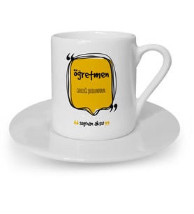 BK Gift Kişiye Özel Öğretmen Anlamı Türk Kahvesi Fincanı  2