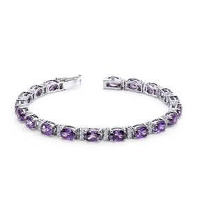 Lova Pırlantalı Oval Ametist Bileklik - 4080006