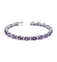 Lova Pırlantalı Oval Ametist Bileklik - 4080006
