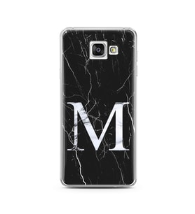Samsung A3 (2016) Siyah Mermer Harf Tasarımlı Telefon Kılıfı M-Harfi 