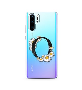 Papatya Harf Tasarım Süper Şeffaf Silikon Telefon Kılıfı Huawei P30 Pro  O-Harfi