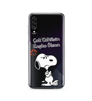 Snoopy Tasarımlı Süper Şeffaf Silikon Telefon Kılıfı Samsung A30s