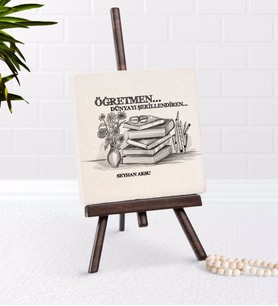 BK Gift Kişiye Özel Öğretmen Şovaleli Doğal Taş-1 (Beyaz)