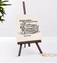 BK Gift Kişiye Özel Öğretmen Şovaleli Doğal Taş-1 (Beyaz)