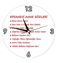 Kişiye Özel Efsanevi Anne Sözleri Duvar Saati