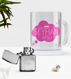 BK Gift Kişiye Özel Canım Babam Cam Kupa Bardak Benzinli Çakmak Seti-2 (Model 1)