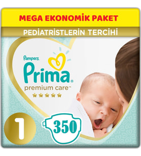 Prima Premium Care Bebek Bezi Beden:1 (2-5Kg) Yeni Doğan 350 Adet Mega Ekonomik Pk