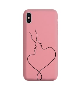 Iphone X Çizgi Tasarımlı Pudra Lansman Telefon Kılıfı