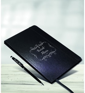 Kişiye Özel Siyah Defter Touchpen Kalem Hediye Seti Model-25