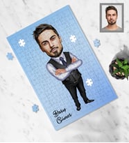 Kişiye Özel İş Adamı Karikatürlü A4 99 Parça Puzzle Bay-22