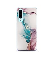 Duman Mermer Tasarımlı Süper Şeffaf Silikon Telefon Kılıfı Huawei P30  