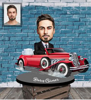 Kişiye Özel İş Adamı Karikatürlü Ahşap Biblo Bay-28