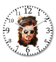 Johnny Depp Duvar Saati Bombeli Gercek Cam