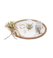 25x35cm Söz Nişan Damat Kahvesi Fincan Seti Doğal Süsleme (Natural)