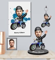 Kişiye Özel Erkek Karikatürlü 3 lü Hediye Seti Model-1