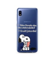 Snoopy Tasarımlı Süper Şeffaf Silikon Telefon Kılıfı Samsung A10