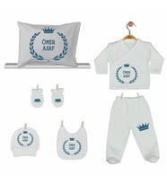 Pia Baby GL 2008 İsme Özel Taçlı Yastık Zıbın Set