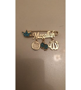 MAŞALLAH YAZILI BEBEK NAZARLIK (Mavi)