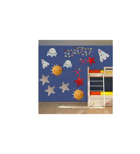 DUVAR ÇIKARTMA STICKER DEKORATİF DUVAR KAĞIDI,SÜS  UZAYLI DESENLİ PVC 70X50X0,5CM