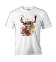 Geyik Forest Beyaz Erkek Tshirt