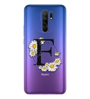 Papatya Harf Tasarım Süper Şeffaf Silikon Telefon Kılıfı Xiomai Redmi 9 E-Harfi