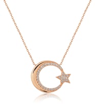 Papatya Silver 925 Ayar Ayyıldız Figürlü Gümüş Kolye