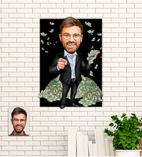 Kişiye Özel Multimilyoner Karikatür Ahşap Tablo