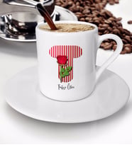 BK Gift Kişiye Özel Harf Tasarımlı Türk Kahvesi Fincanı - 29 (Beyaz)
