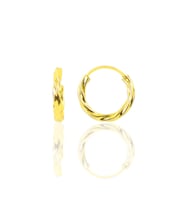 Gümüş altın yaldızlı 18  mm burgu halka küpe SGTL10576GOLD