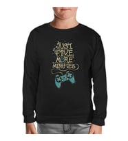 Just Five More Minutes Siyah Çocuk Sweatshirt