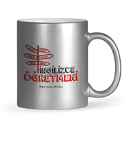 BK Gift Kişiye Özel İngilizce Öğretmeni Gümüş Yaldızlı Kupa Bardak  1