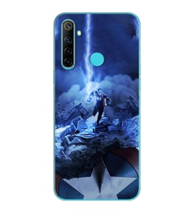 Kaptan Amerika Tasarım Süper Şeffaf Silikon Telefon Kılıfı Oppo Realmi 6i
