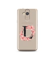 Pembe Çiçekli Harf Tasarım Süper Şeffaf Silikon Telefon Kılıfı General Mobile GM