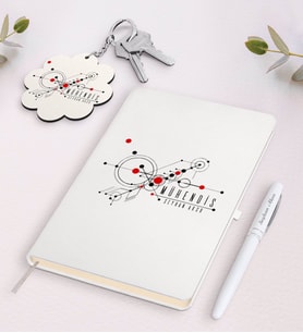 BK Gift Kişiye Özel Mühendis Beyaz Defter Kalem ve Anahtarlık Hediye Seti-5 (Model 1)