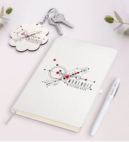 BK Gift Kişiye Özel Mühendis Beyaz Defter Kalem ve Anahtarlık Hediye Seti-5 (Model 1)