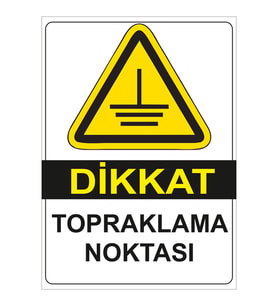 MIGNATIS - Dikkat Topraklama Noktası Levhası - Sac Malzeme 50x70cm