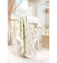 Fluffy Bebek Battaniyesi 80x100 Cm Melis Kundak Puset Çift Taraflı Koyun Tüyü Battaniye 100x80