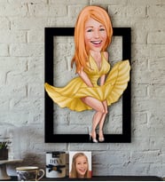 BK Gift Kişiye Özel Marilyn Monroe Karikatürlü 3D Ahşap Tablo