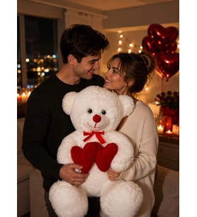 Özgüner 75 cm Bobo Peluş Ayıcık (Beyaz)