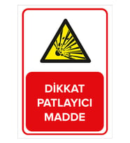 MIGNATIS - Dikkat Patlayıcı Madde Levhası - Sac Malzeme 35x50cm