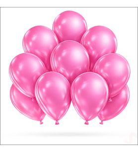 Metalik Parlak Balon, 30 cm x 10 Adet - Pembe