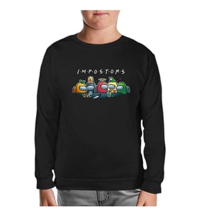 Among Us Impostors I Siyah Çocuk Sweatshirt
