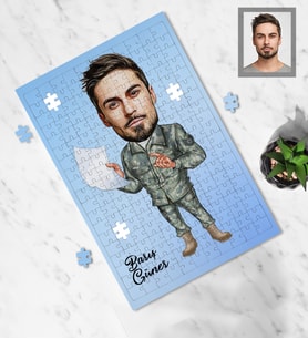 Kişiye Özel Asker Karikatürlü A3 240 Parça Puzzle Bay-3