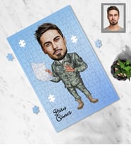 Kişiye Özel Asker Karikatürlü A3 240 Parça Puzzle Bay-3