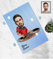 Kişiye Özel Dj Karikatürlü A4 99 Parça Puzzle Bay-1