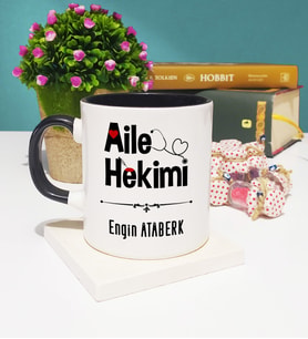 Aile Hekimi Tasarımlı Aile Hekimi Kupa Bardak Siyah
