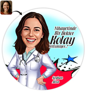 BK Gift Kişiye Özel Bayan Doktor Karikatür Baskılı Yaş Pasta İçin Yenilebilir Şekerli Kağıt  1(Sadece Kağıt)