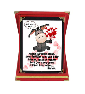 Özür Dilerim Eşeklik Ettim Hediyesi Kişiye Özel İsimli Plaket