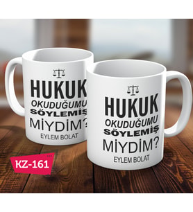 Kişiye Özel İsimli Hukuk Meslek Hediye Kupa Bardak