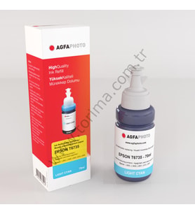 Agfaphoto T6735 İnkjet Mürekkep Light Cyan(Açık Mavi)